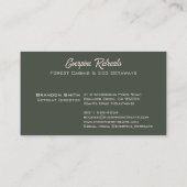 Rustieke bos waterverf glamping host visitekaartje (Achterkant)