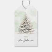 Rustieke bos winter den chique kerst cadeaulabel (Voorkant)