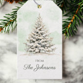 Rustieke bos winter den chique kerst cadeaulabel