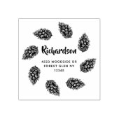 Rustieke bosachtige dennenappels retouradres rubberstempel (Afrduk)