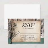 Rustieke bosachtige herten bruiloft RSVP kaarten Kaartje (Voorkant / Achterkant)