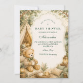 Rustieke Bosbeer Camping Baby Shower Kaart (Voorkant)