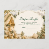 Rustieke Bosbeer Camping Luier Raffle Informatiekaartje (Voorkant)