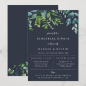 Rustieke bosbegroeiing in Navyblauw Oefendiner Aankondiging (Voorkant / Achterkant)