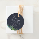 Rustieke bosbegroeiing Navy blauwe trouw Bedankjes Labels (In situ)