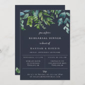 Rustieke bosbegroeiing Navyblauw oefendiner Aankondiging (Voorkant / Achterkant)