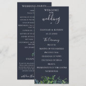 Rustieke bosbegroeiing Navyblauwe Trouw Programmakaart (Voorkant / Achterkant)