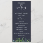 Rustieke bosbegroeiing Navyblauwe Trouw Programmakaart (Voorkant)