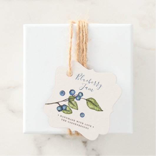 Rustieke bosbessengelei bedankjes labels (In situ)