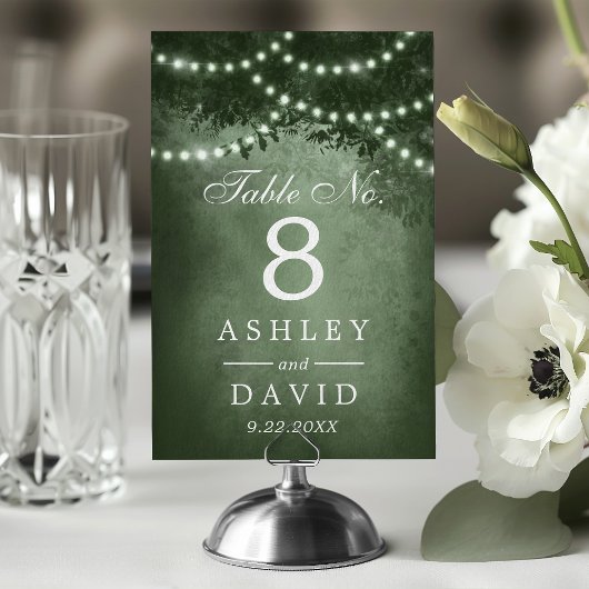 Rustieke bosboom string van licht groen kaart