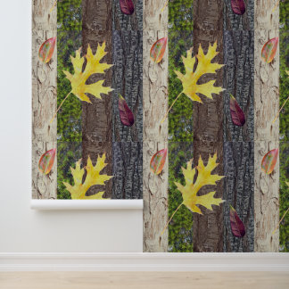 Rustieke Bosbouw Botanische Bos Behang