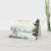 Rustieke bosdier hertenjong Kerstmis Feestdagen Kaart (Voorkant)