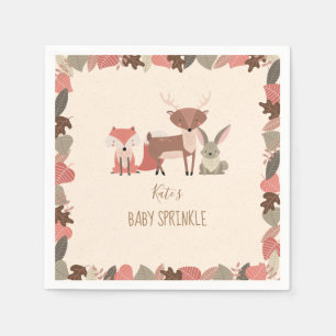 Rustieke bosdieren baby feestje / shower servet