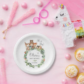 Rustieke bosdieren Baby shower jongen meisje Papieren Bordje (Feest)