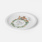 Rustieke bosdieren Baby shower jongen meisje Papieren Bordje (Gekanteld)