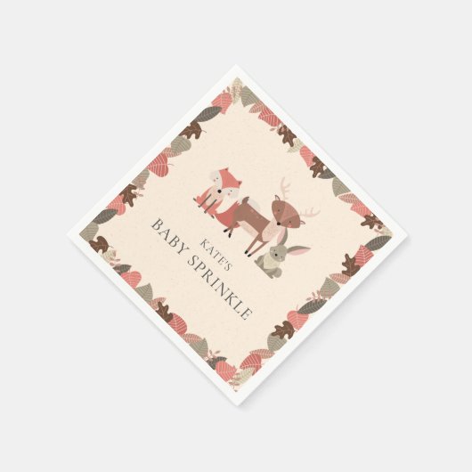 Rustieke bosdieren Baby Shower Servet (Hoek)