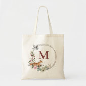 Rustieke bosdieren bloemige bruidsmeisje monogram tote bag (Voorkant)