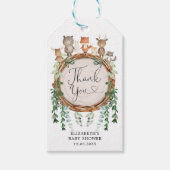 Rustieke bosdieren bos Baby shower gunsten Cadeaulabel (Voorkant)