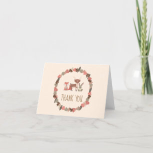 Rustieke bosdieren dank u kaart