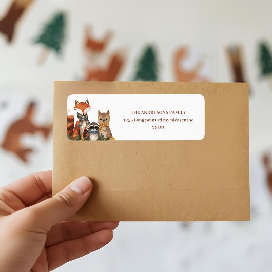 Rustieke bosdieren etiket