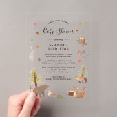Rustieke bosdieren herfst babyshower acryl uitnodigingen (Insitu (Draagbaar))