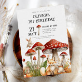 Rustieke bosdieren jongens 1e verjaardag kaart