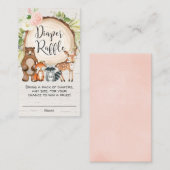 Rustieke bosdieren meisje luier loterij kaarten (Voorkant / Achterkant)