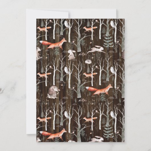 Rustieke bosdieren Wild One Birthday Kaart (Achterkant)