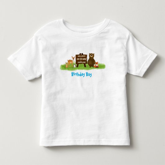 Rustieke bosfeestdieren eregast kinder shirts (Voorkant)