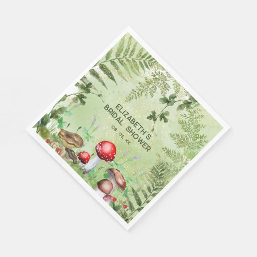 Rustieke bosgroenblijvende paddenstoelen Schimmels Servet (Hoek)