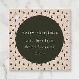 Rustieke bosgroene kerstbomen cadeau van bedankjes labels