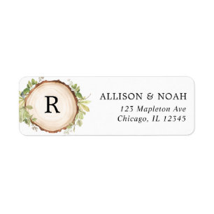 Rustieke bosgrond buiten bos hout plak bruiloft etiket