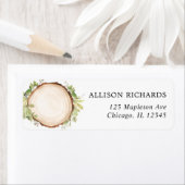 Rustieke bosgrond buiten bos hout plak bruiloft etiket (Insitu)