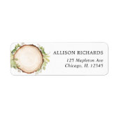 Rustieke bosgrond buiten bos hout plak bruiloft etiket (Voorkant)