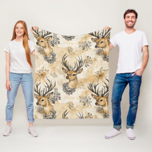 Rustieke bosland ree patroon fleece deken