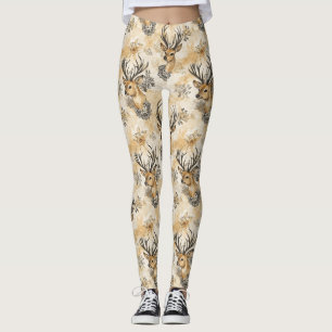Rustieke bosland reeënpatroon leggings