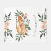 Rustieke Boslandschap Cute Slaande Vos Fleece Deken (Voorkant (Horizontaal))