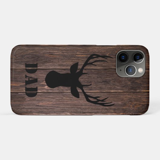 Rustieke boslandschap herten hout patroon vader Case-Mate iPhone case (Achterkant (horizontaal))