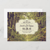 Rustieke bospad opslaan van de datum briefkaarten (Voorkant / Achterkant)