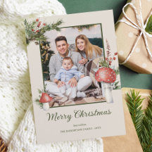 Rustieke Bospaddenstoelen Kerstfoto