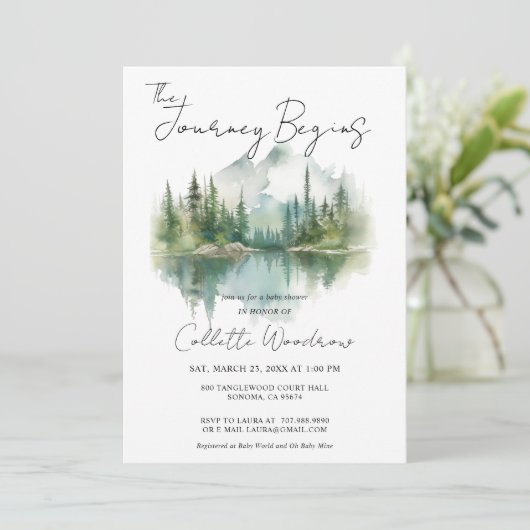 Rustieke bosreis begint Waterverf Kaart (Staand voorkant)