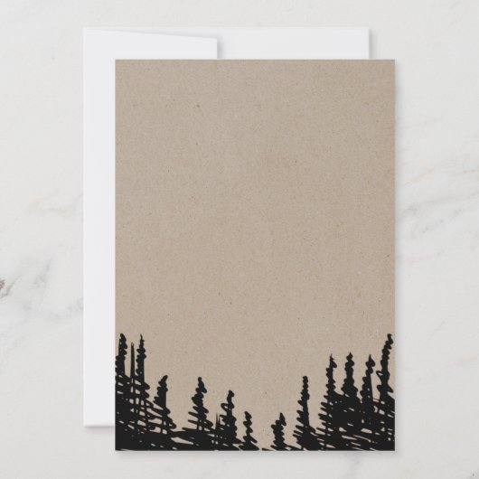 Rustieke Bosrijke Berg Elopement Ontvangst Kaart (Achterkant)