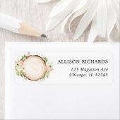 Rustieke bosrijke blush roze wit bloemenhouten pla etiket (Insitu)