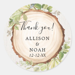 Rustieke bosrijke buitenbos hout plak gunst ronde sticker