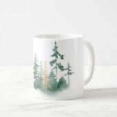 Rustieke bosrijke  dennen kerstboom koffiemok (Voorkant rechts)