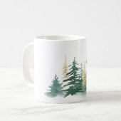 Rustieke bosrijke  dennen kerstboom koffiemok (Voorkant links)