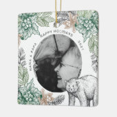 Rustieke bosrijke grootouders vakantie foto keramisch ornament (Links)