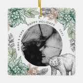 Rustieke bosrijke grootouders vakantie foto keramisch ornament (Voorkant)