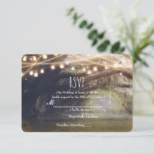 Rustieke Bossen Betoverde Bos Lights Wedding RSVP (Staand voorkant)