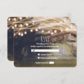 Rustieke Bossen Betoverde Bos Lights Wedding RSVP (Voorkant / Achterkant)
